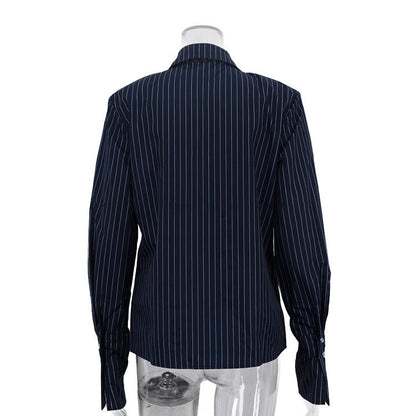 The Executive Pinstripe Tie Shirt - Taydiane