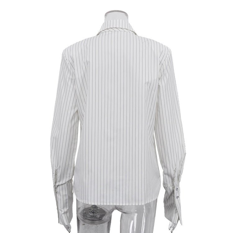 The Executive Pinstripe Tie Shirt - Taydiane