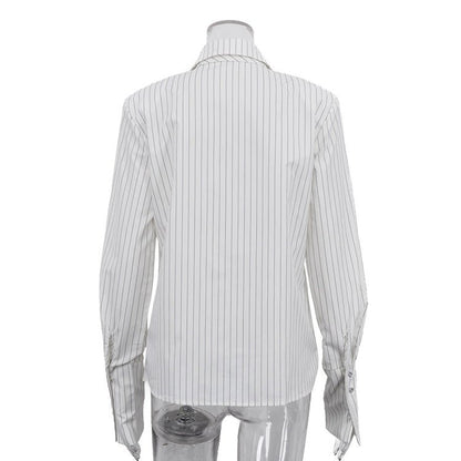 The Executive Pinstripe Tie Shirt - Taydiane