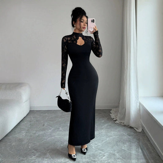 The Midnight Lace Maxi Dress - Taydiane
