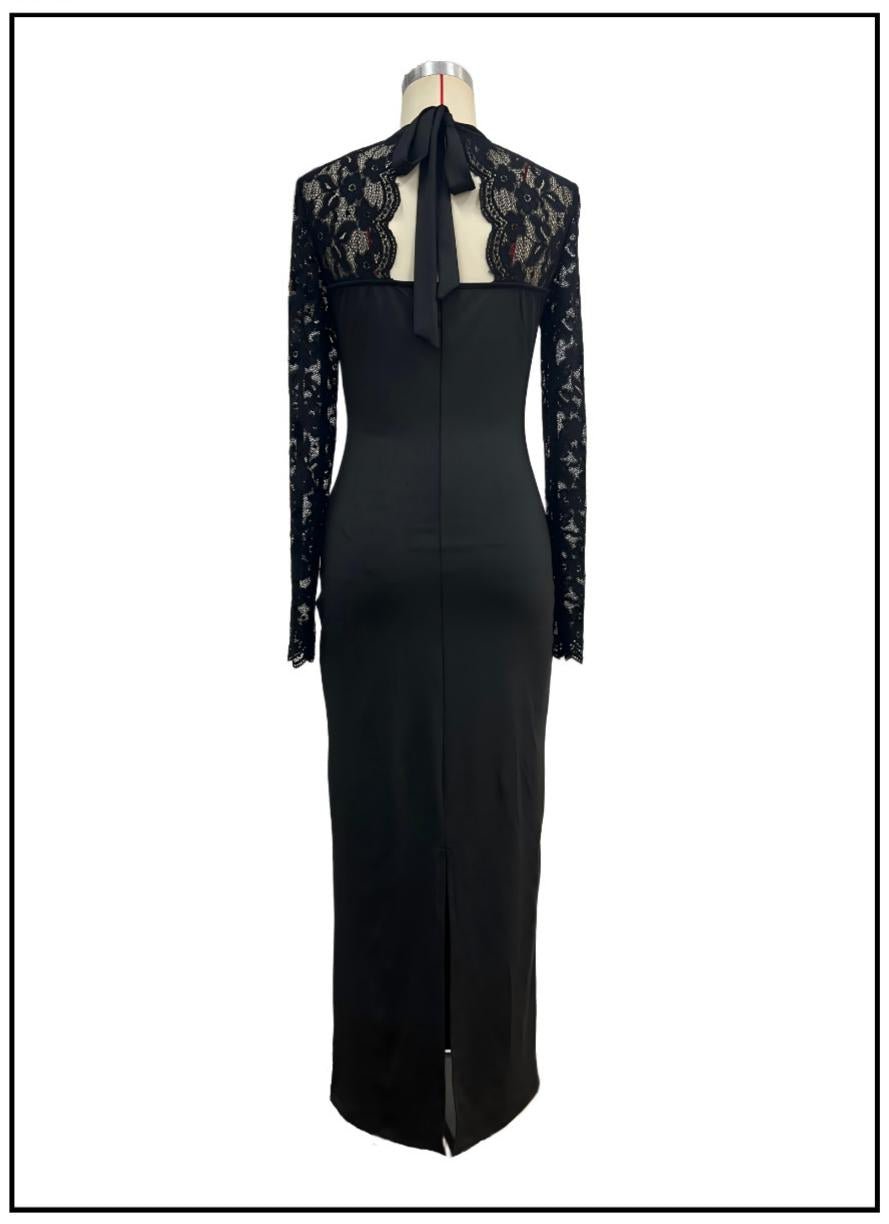 The Midnight Lace Maxi Dress - Taydiane