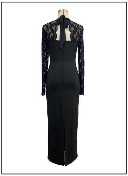 The Midnight Lace Maxi Dress - Taydiane