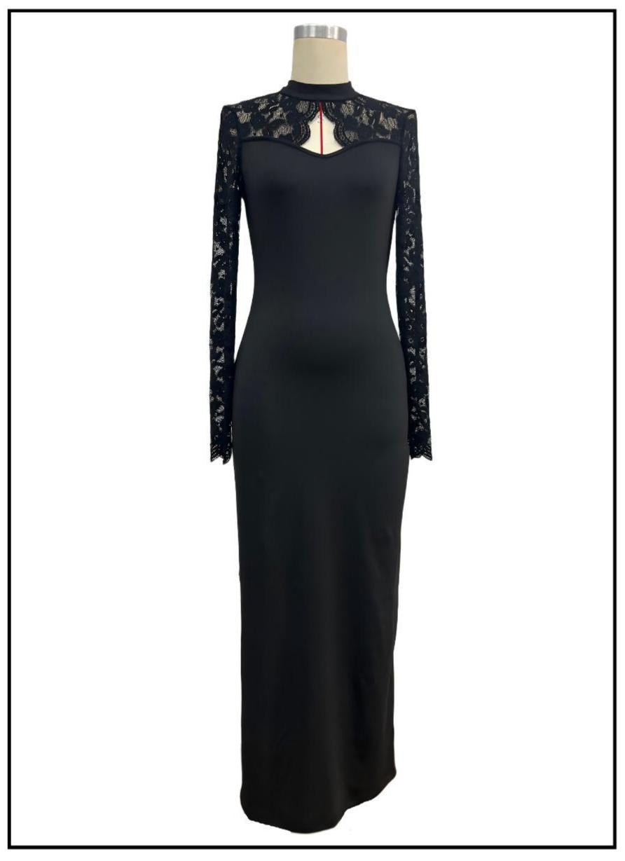 The Midnight Lace Maxi Dress - Taydiane