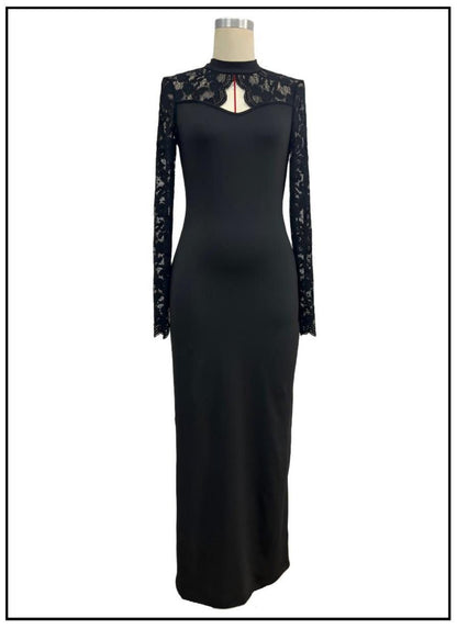 The Midnight Lace Maxi Dress - Taydiane
