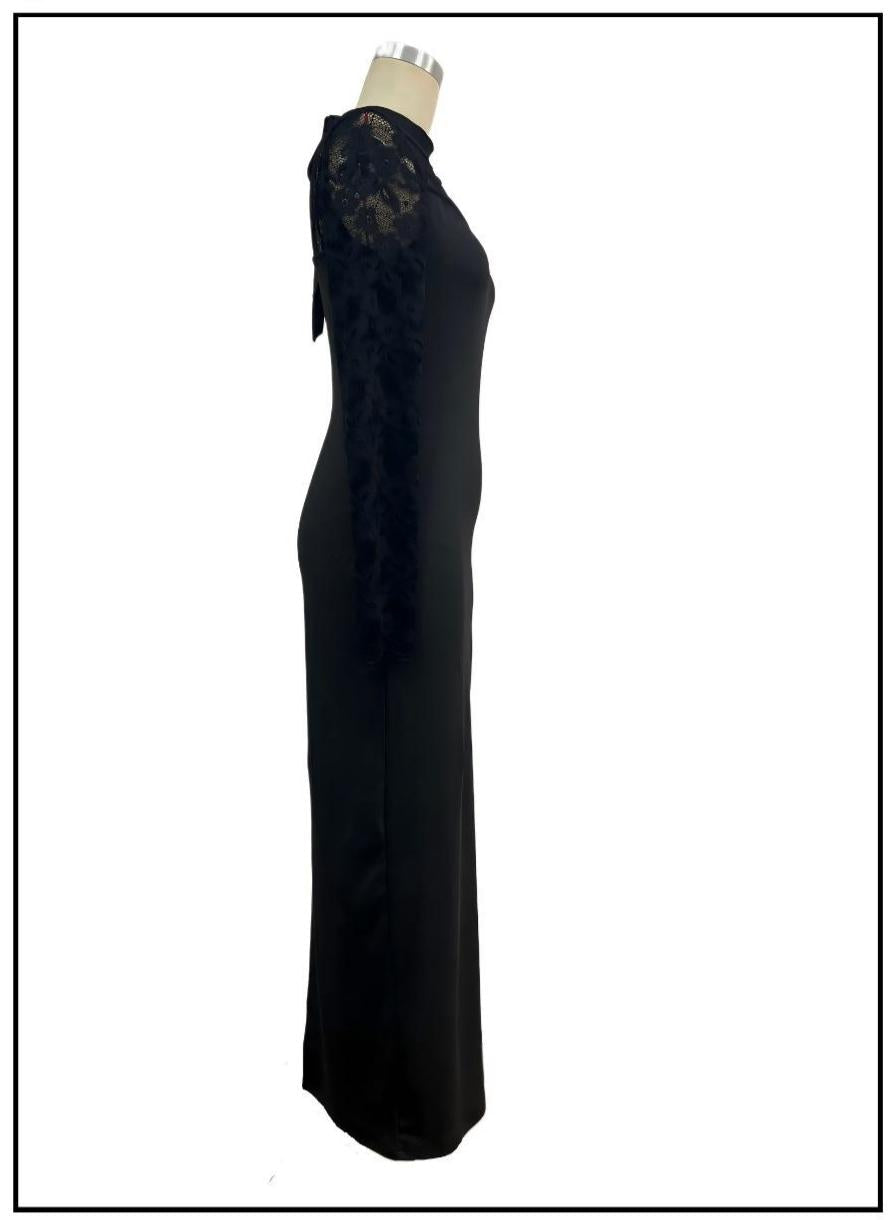The Midnight Lace Maxi Dress - Taydiane