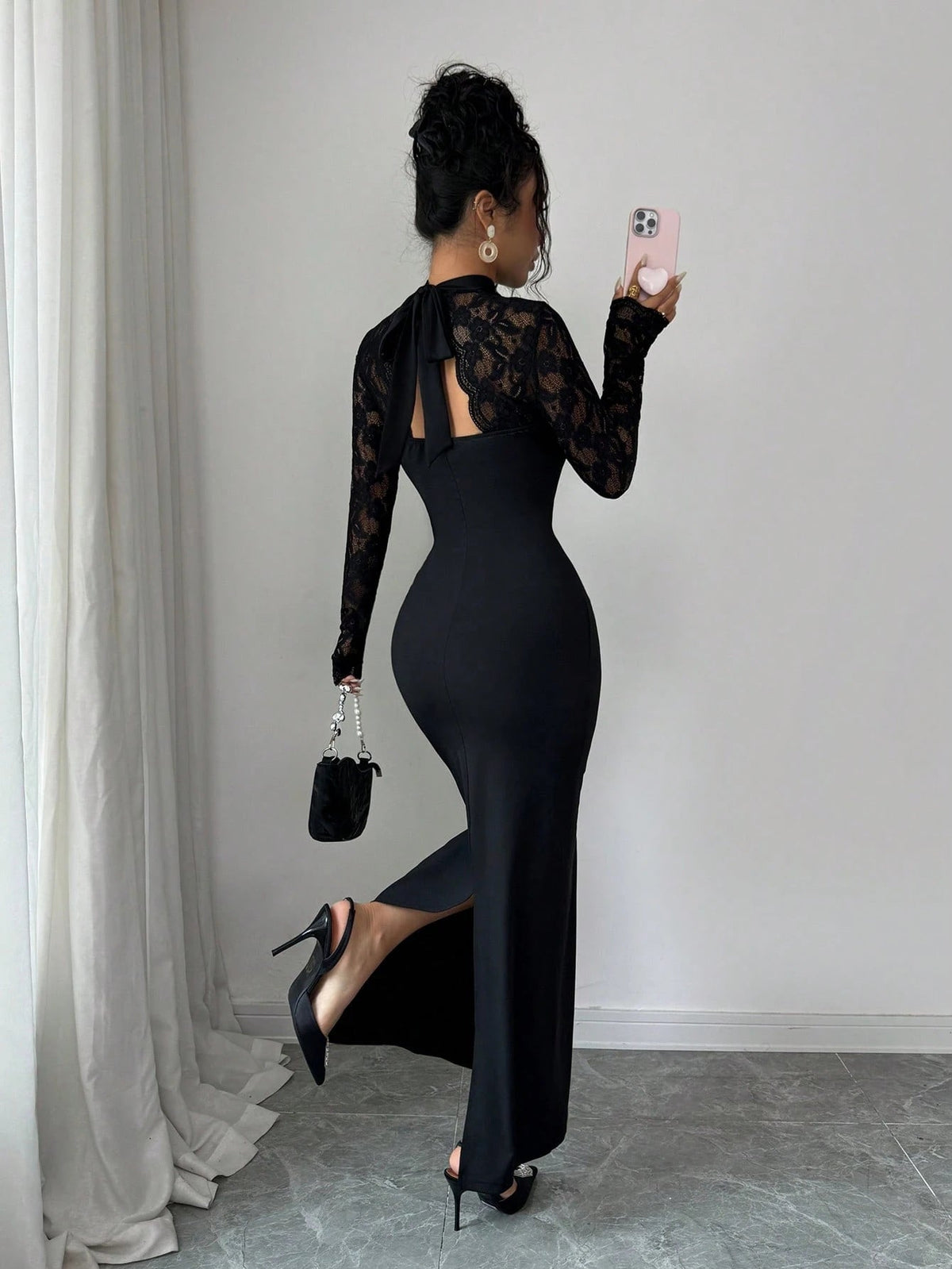 The Midnight Lace Maxi Dress - Taydiane