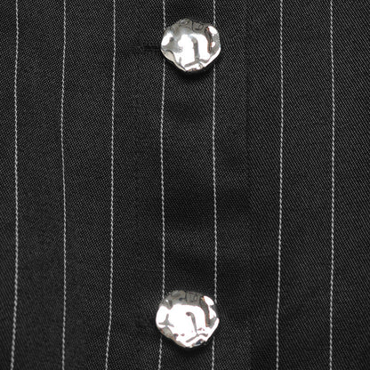 The Polished Pinstripe Peplum Blouse - Taydiane