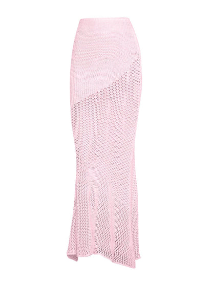 Tied Long Sleeve Top and Skirt Cover Up Set - TayDiane