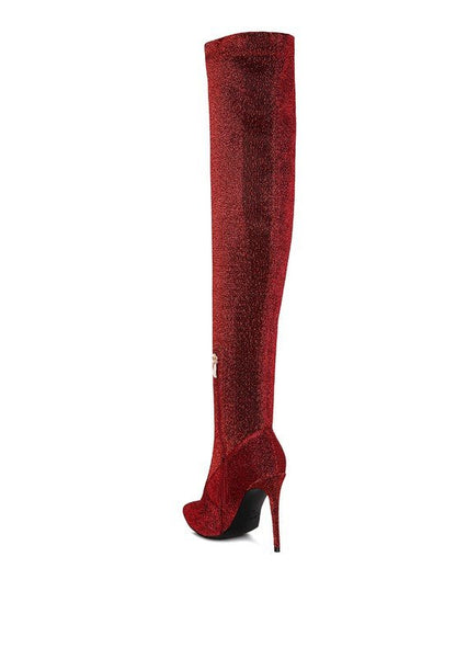 Tigerlily High Heel Knitted Long Boots - TayDiane