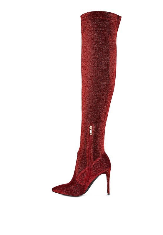 Tigerlily High Heel Knitted Long Boots - TayDiane