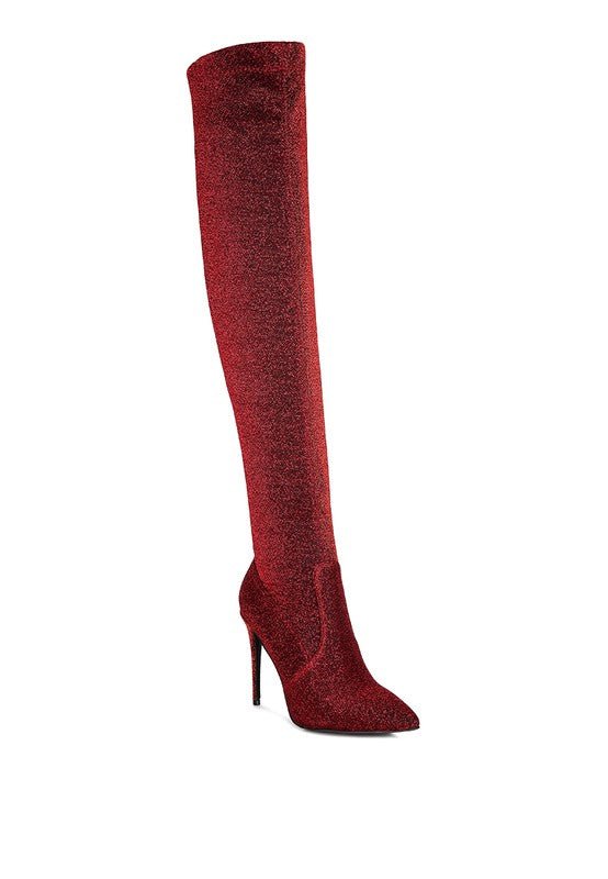 Tigerlily High Heel Knitted Long Boots - TayDiane