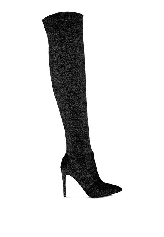 Tigerlily High Heel Knitted Long Boots - TayDiane