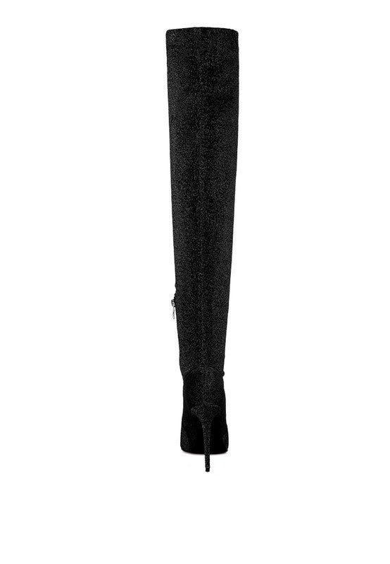 Tigerlily High Heel Knitted Long Boots - TayDiane