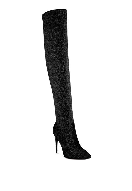 Tigerlily High Heel Knitted Long Boots - TayDiane