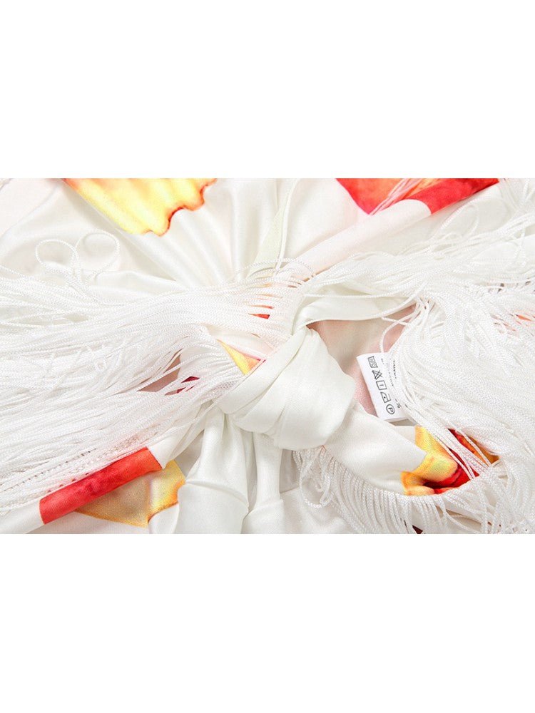 Tropical Fringe Halter Skirt Set - TayDiane