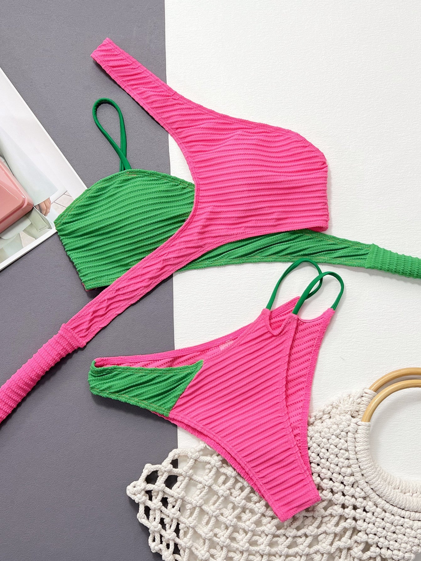 Tropical Twist Color-Block Bikini - Taydiane