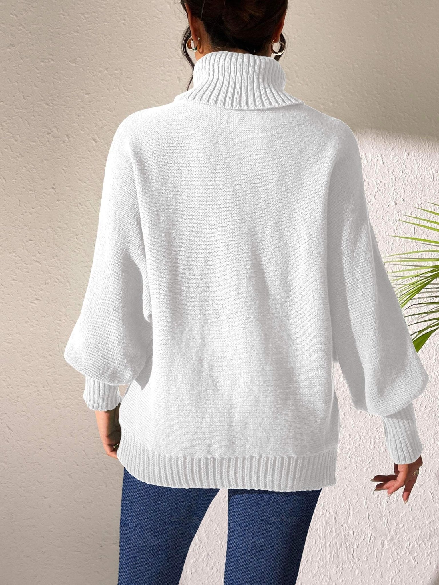 Turtleneck Long Sleeve Sweater - TayDiane