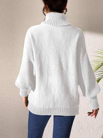 Turtleneck Long Sleeve Sweater - TayDiane