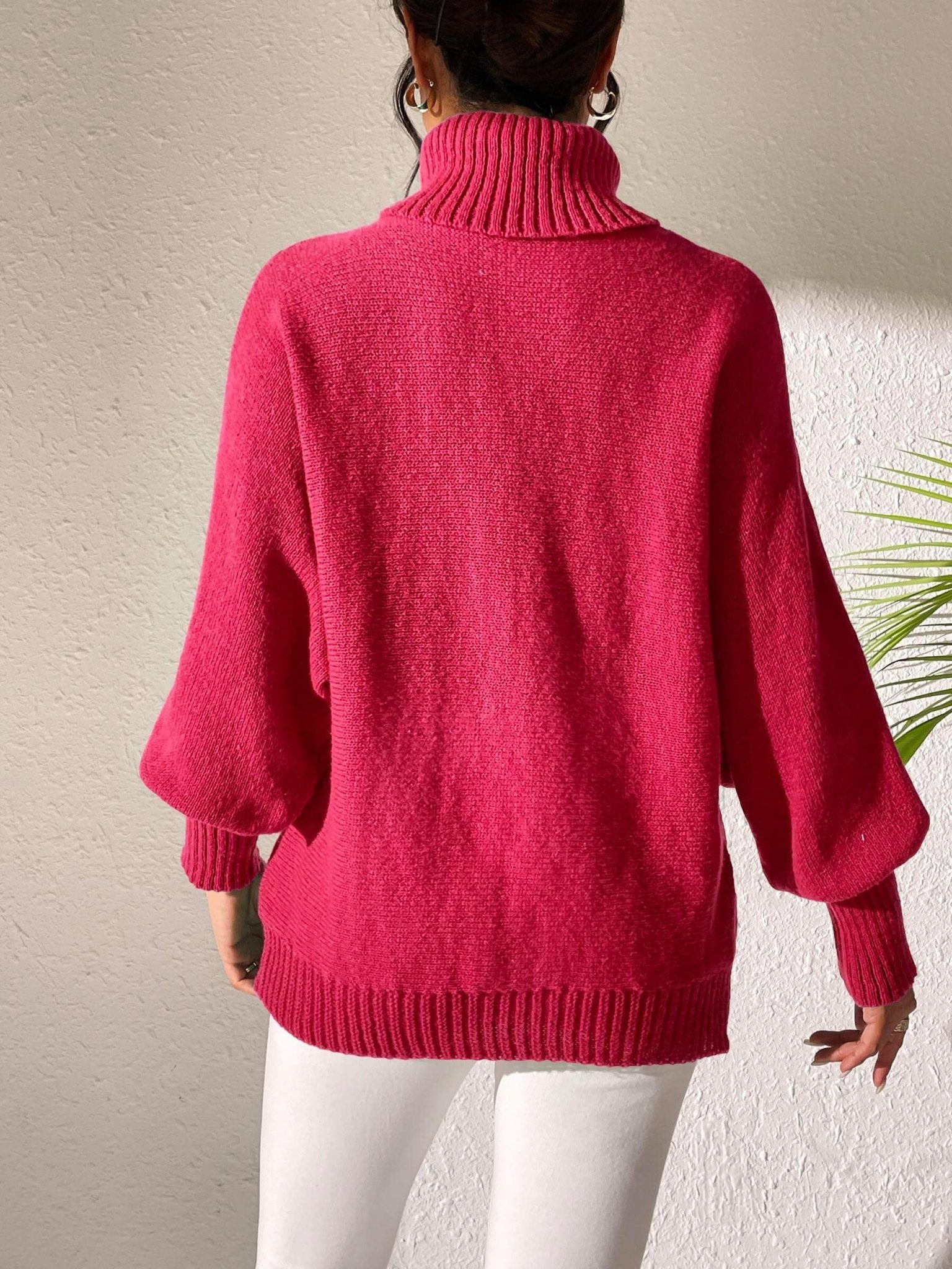 Turtleneck Long Sleeve Sweater - TayDiane