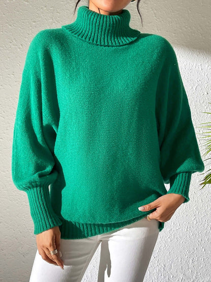 Turtleneck Long Sleeve Sweater - TayDiane