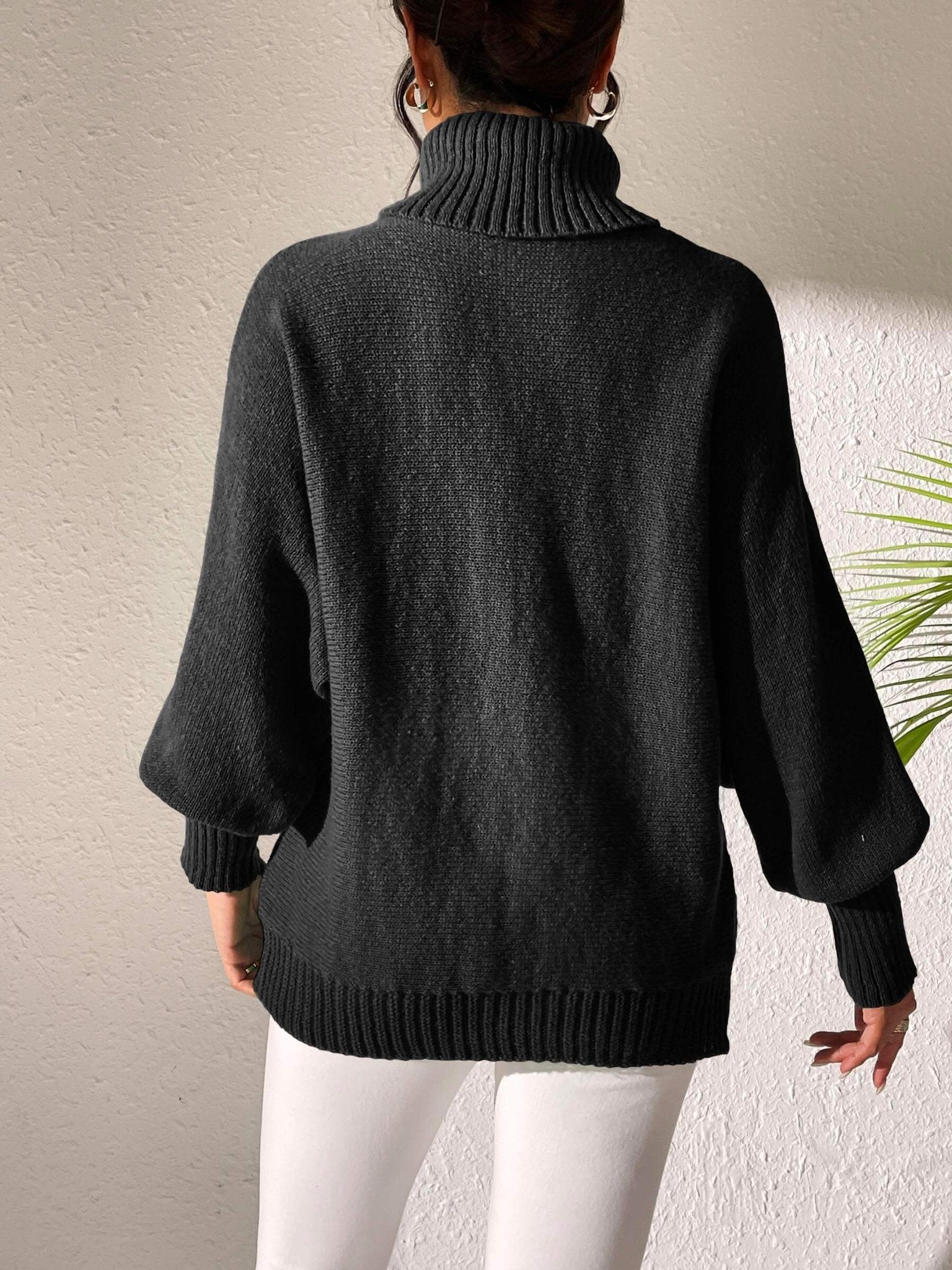 Turtleneck Long Sleeve Sweater - TayDiane