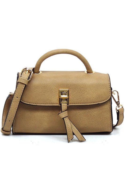 Twist Lock Flap Satchel Crossbody Bag - TayDiane