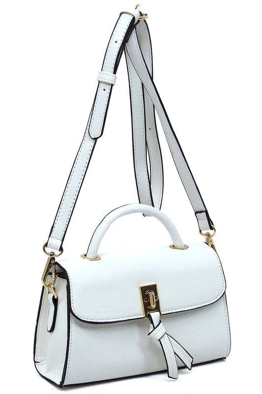 Twist Lock Flap Satchel Crossbody Bag - TayDiane