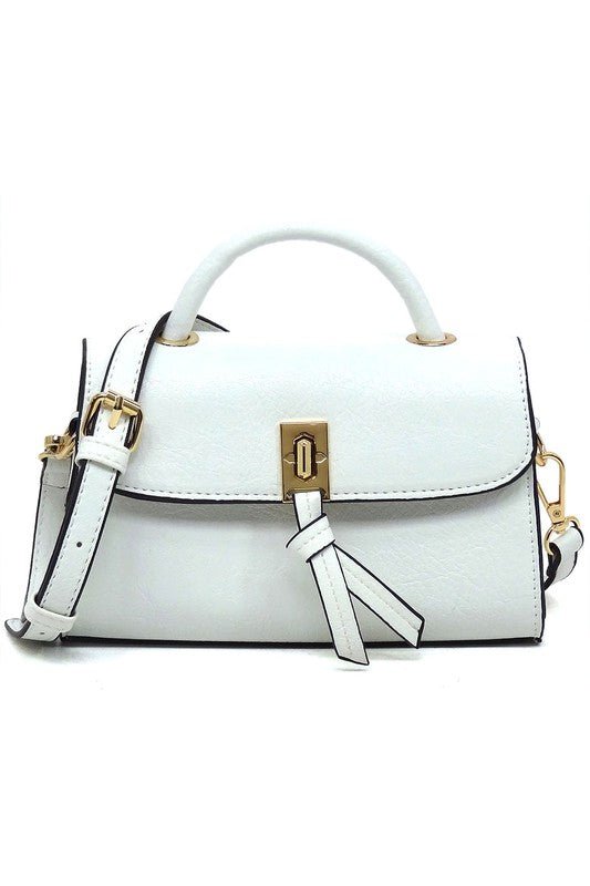 Twist Lock Flap Satchel Crossbody Bag - TayDiane