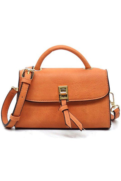 Twist Lock Flap Satchel Crossbody Bag - TayDiane