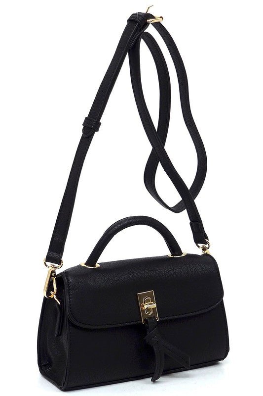 Twist Lock Flap Satchel Crossbody Bag - TayDiane