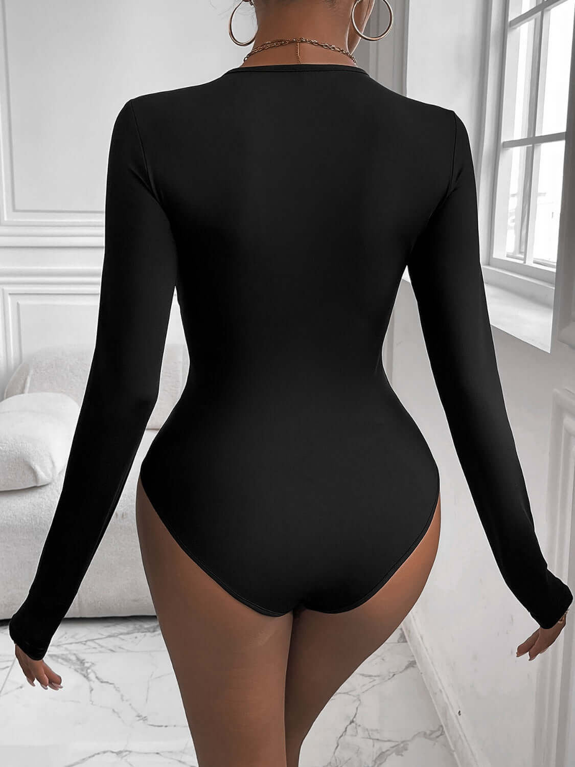 Twisted Round Neck Long Sleeve Bodysuit - TayDiane