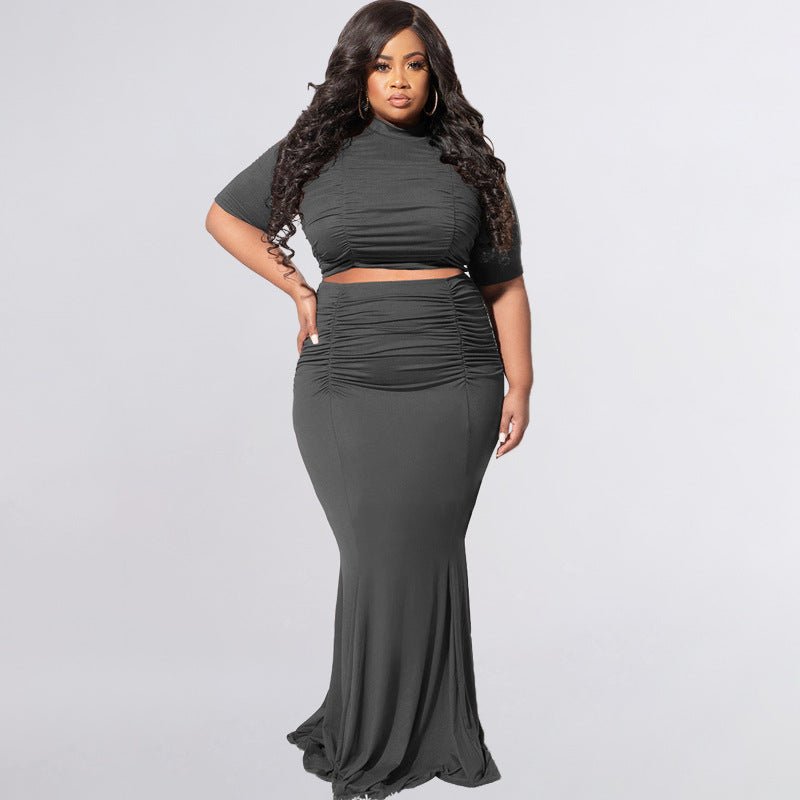 Two - Piece Ruched Maxi Skirt Set - TayDiane
