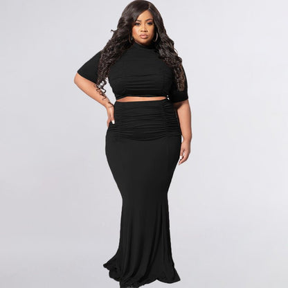 Two - Piece Ruched Maxi Skirt Set - TayDiane