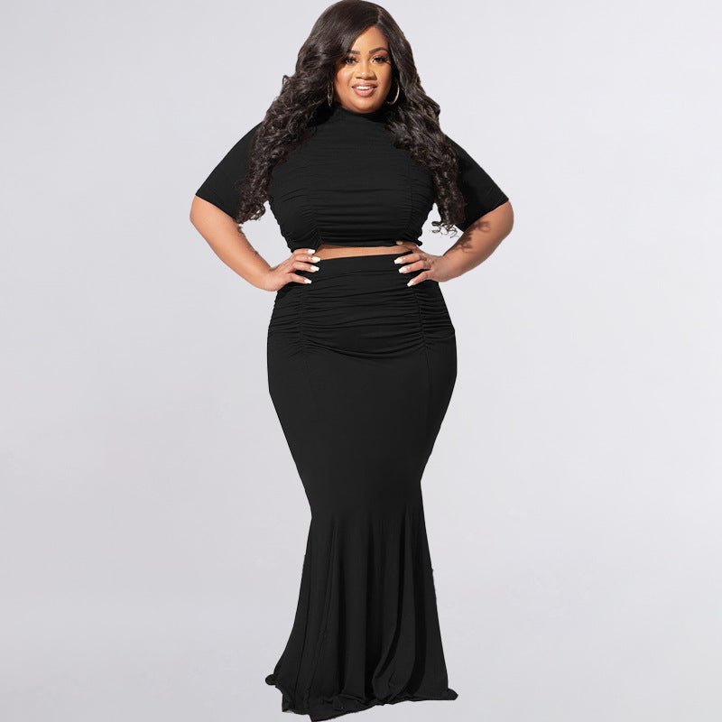 Two - Piece Ruched Maxi Skirt Set - TayDiane