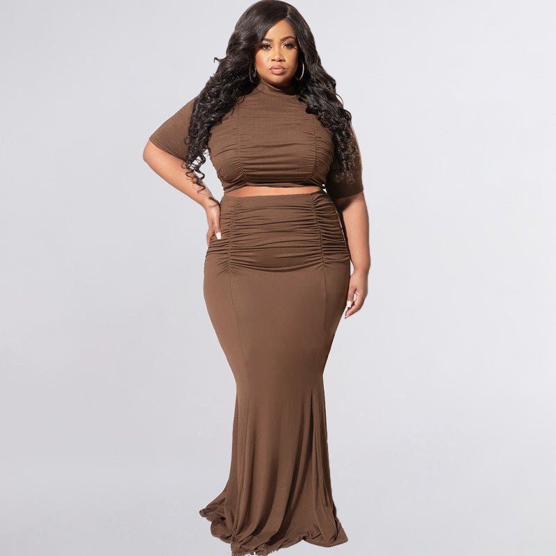 Two - Piece Ruched Maxi Skirt Set - TayDiane