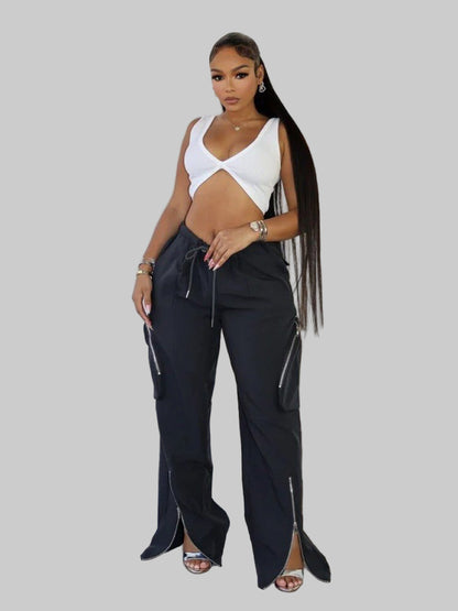 Urban Zip Detail Cargo Pants - TayDiane