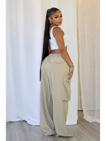 Urban Zip Detail Cargo Pants - TayDiane