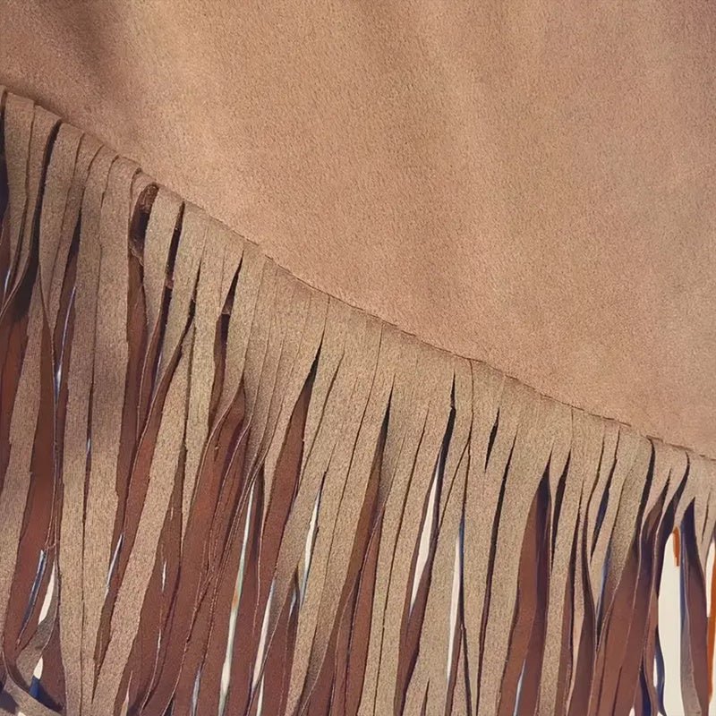 Western Fringe Suede Skirt - TayDiane