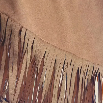 Western Fringe Suede Skirt - TayDiane