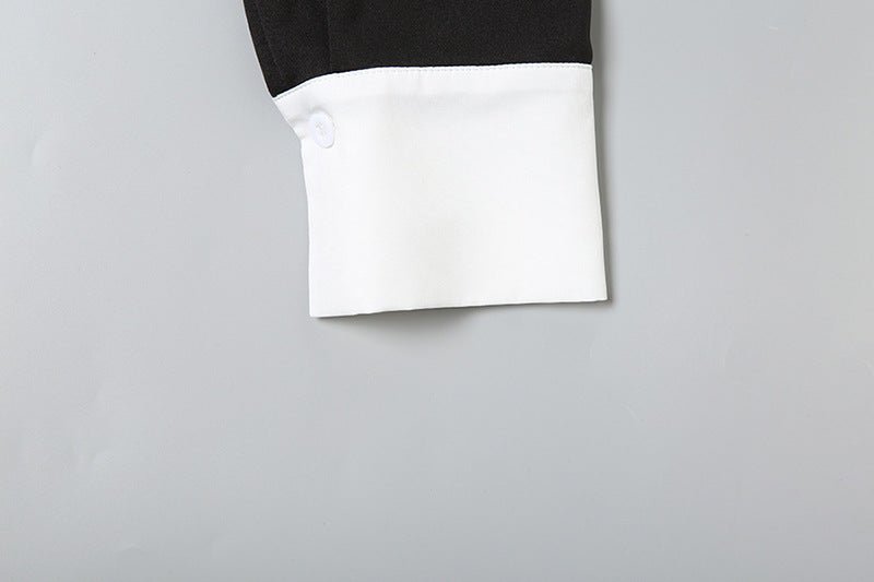 White Collar Button - Up Black Shirt Dress - TayDiane