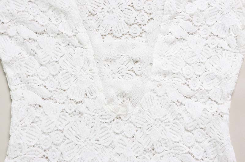 White Lace Bodycon Mini Dress - TayDiane