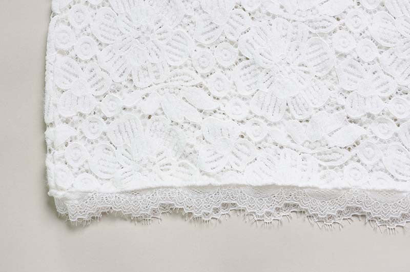 White Lace Bodycon Mini Dress - TayDiane