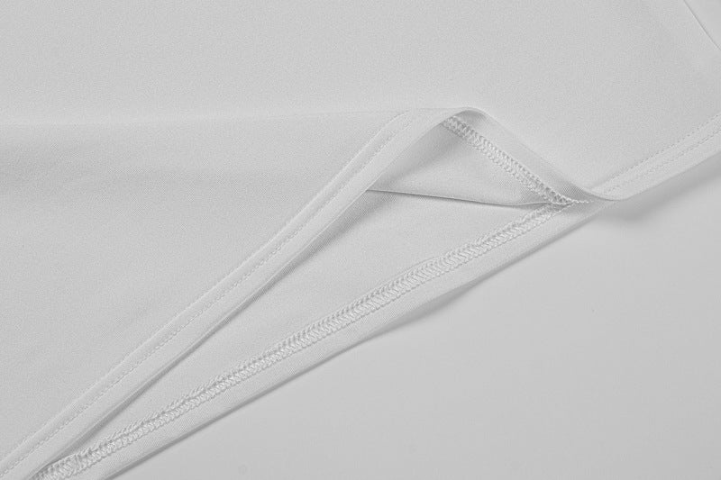 White Mesh Cutout Off - Shoulder Maxi Dress - TayDiane