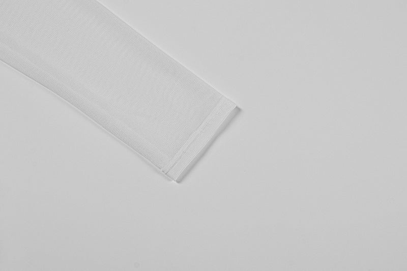 White Mesh Cutout Off - Shoulder Maxi Dress - TayDiane