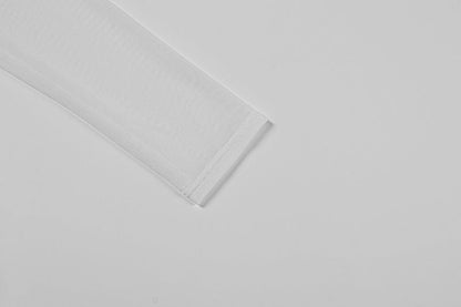 White Mesh Cutout Off - Shoulder Maxi Dress - TayDiane