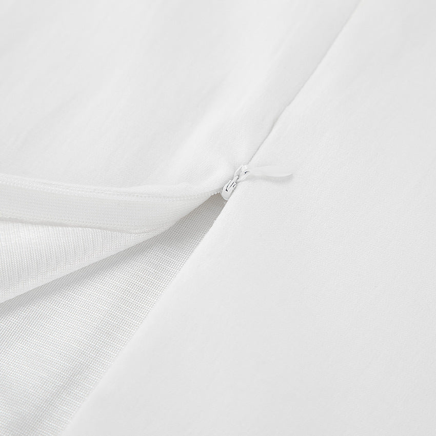 White Slim Fit Fishtail Skirt - TayDiane