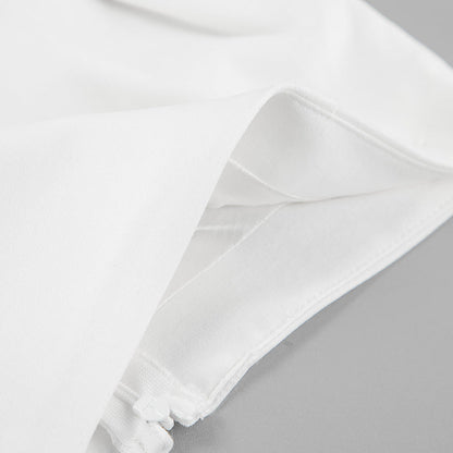 White Slim Fit Fishtail Skirt - TayDiane