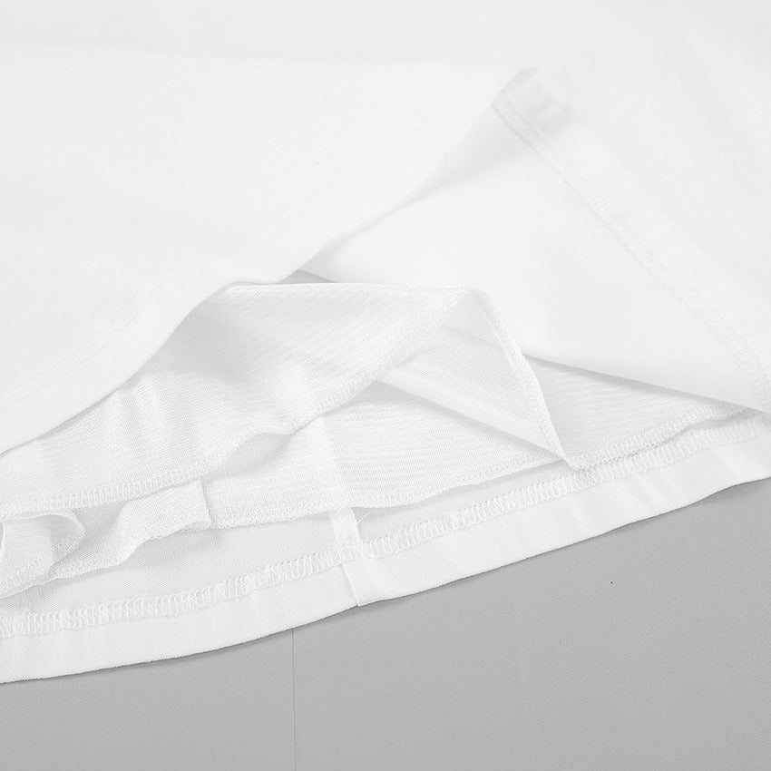 White Slim Fit Fishtail Skirt - TayDiane