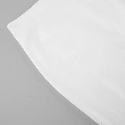 White Slim Fit Fishtail Skirt - TayDiane