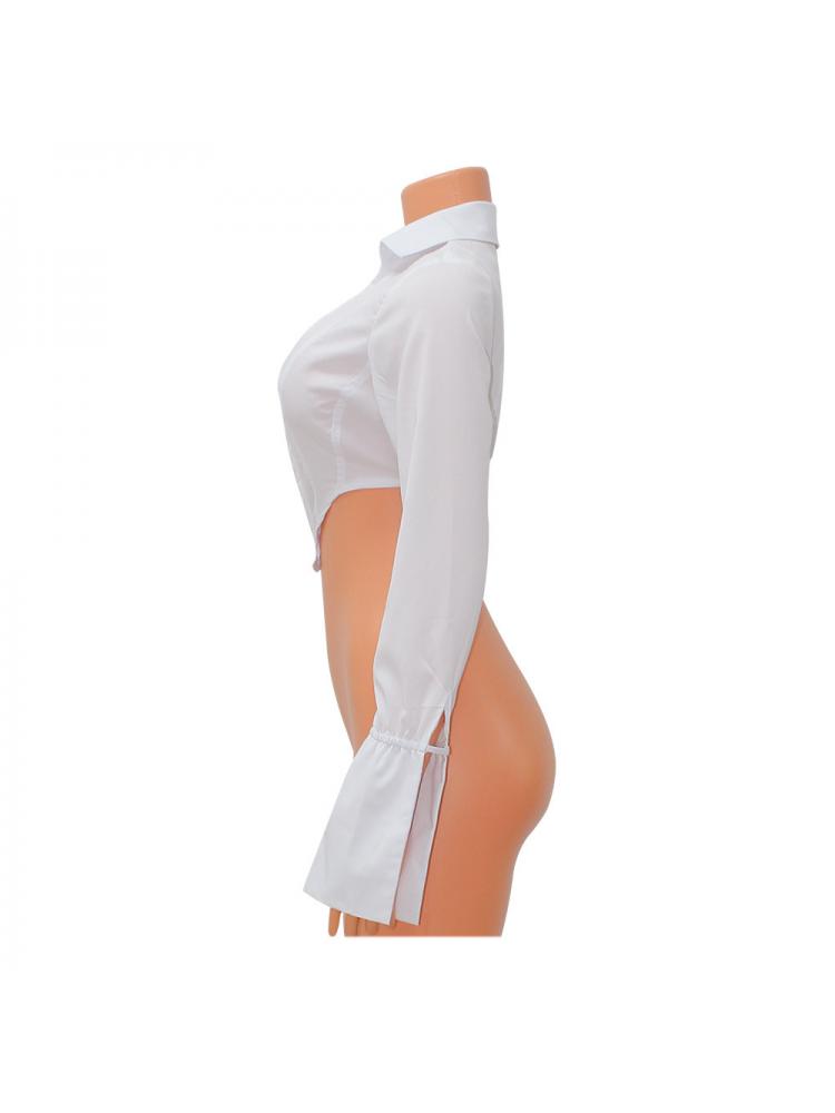 White Zip - Front Cropped Shirt - TayDiane